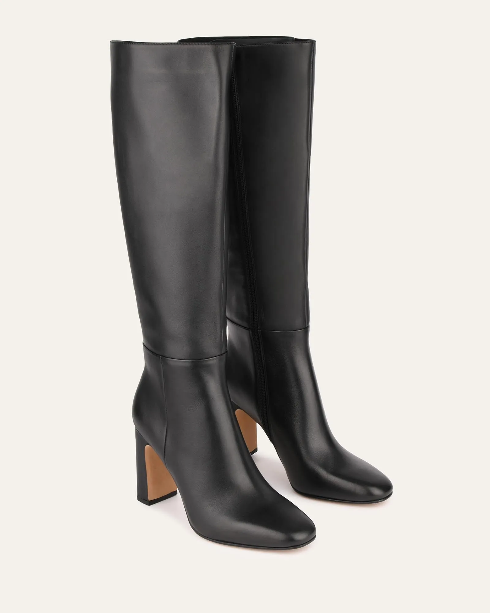 STORMI KNEE BOOTS BLACK LEATHER