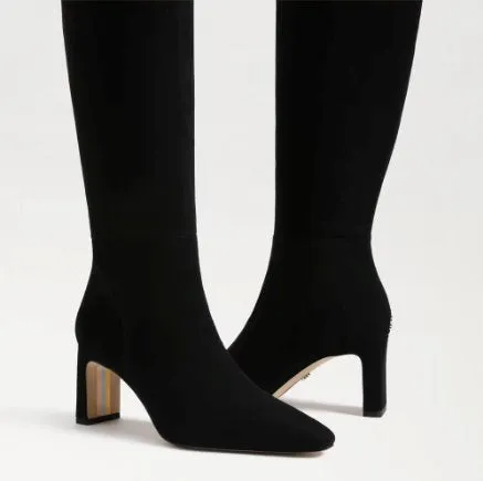 Sylvia Knee High Boot Black Suede