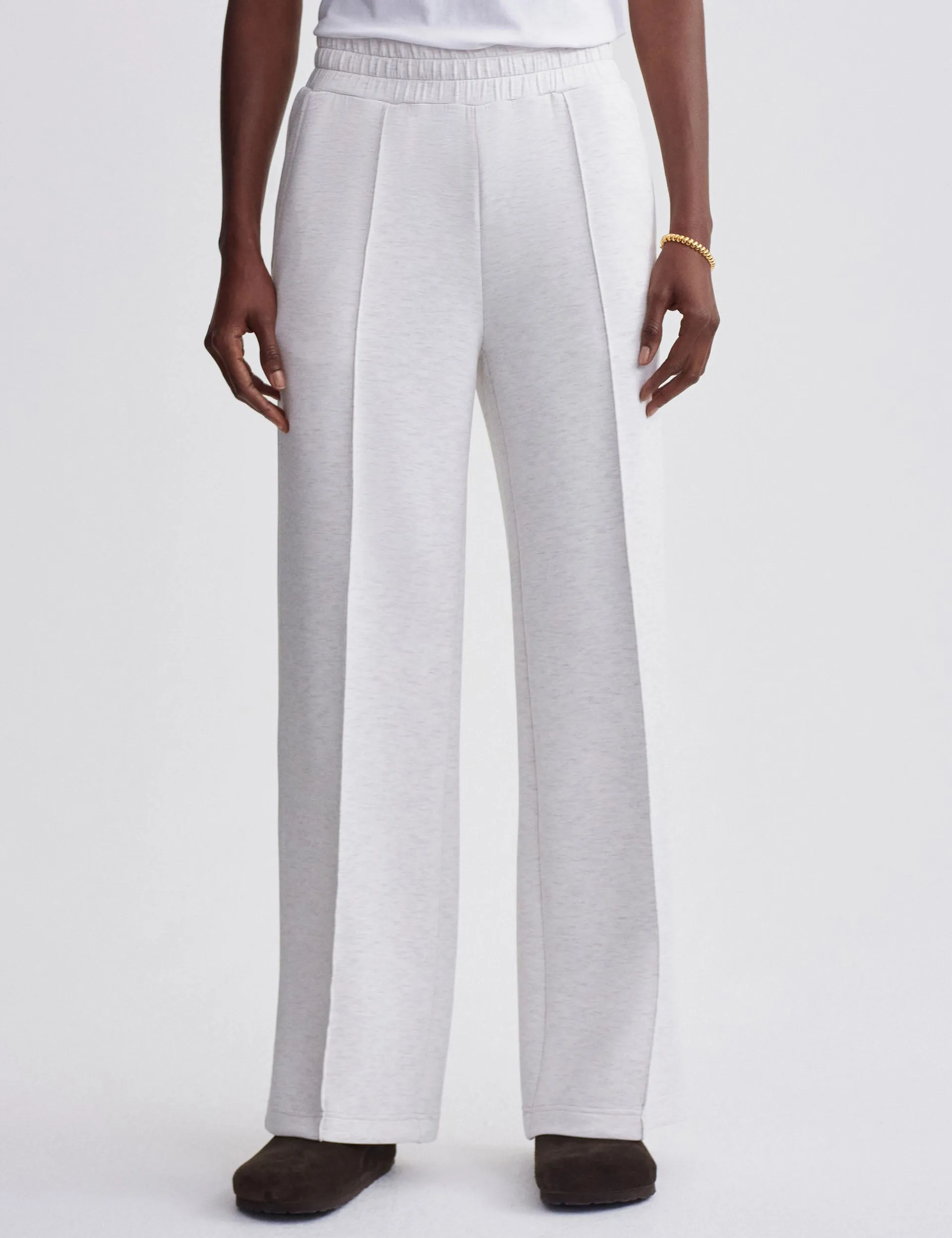 The Wide Leg Pant 30" - Ivory Marl