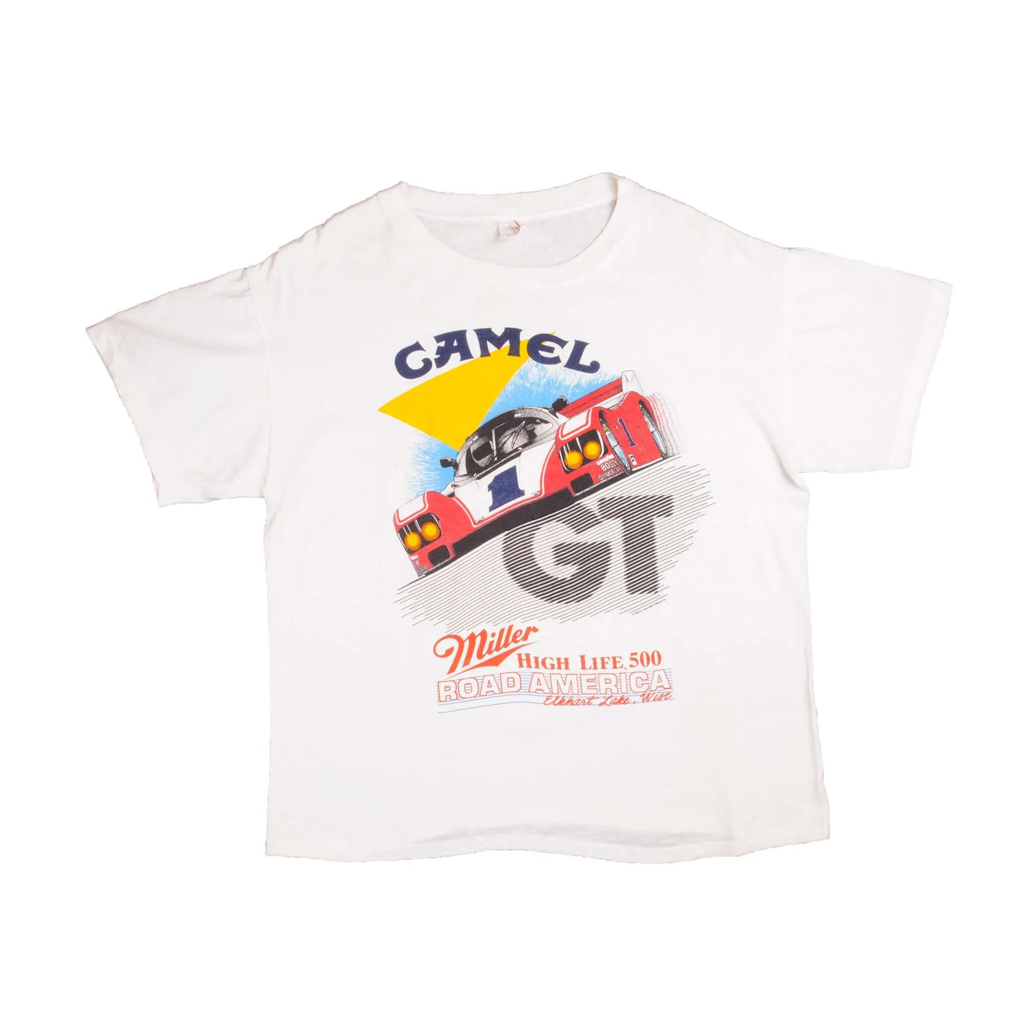 VINTAGE NASCAR CAMEL MILLER HIGH LIFE 500 GT ROAD AMERICA 1988 TEE SHIRT SIZE XL MADE IN USA
