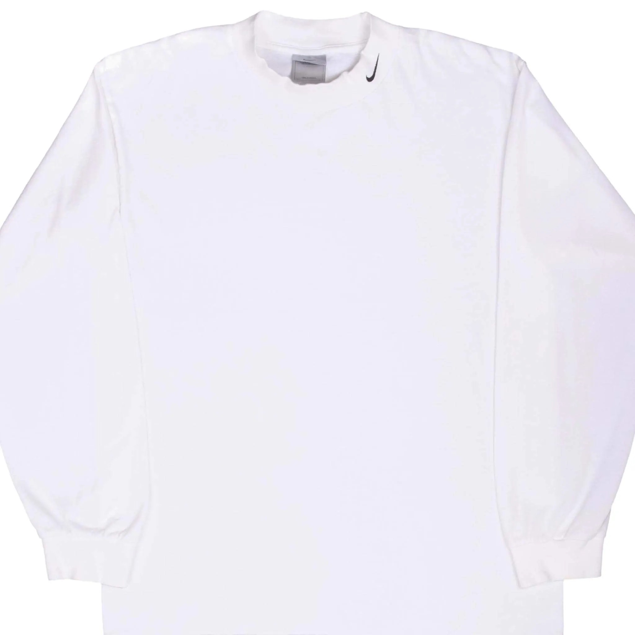 VINTAGE NIKE LONG SLEEVE TURTLE NECK WHITE TEE SHIRT 2000S LARGE