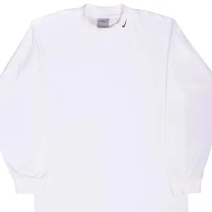 VINTAGE NIKE LONG SLEEVE TURTLE NECK WHITE TEE SHIRT 2000S LARGE