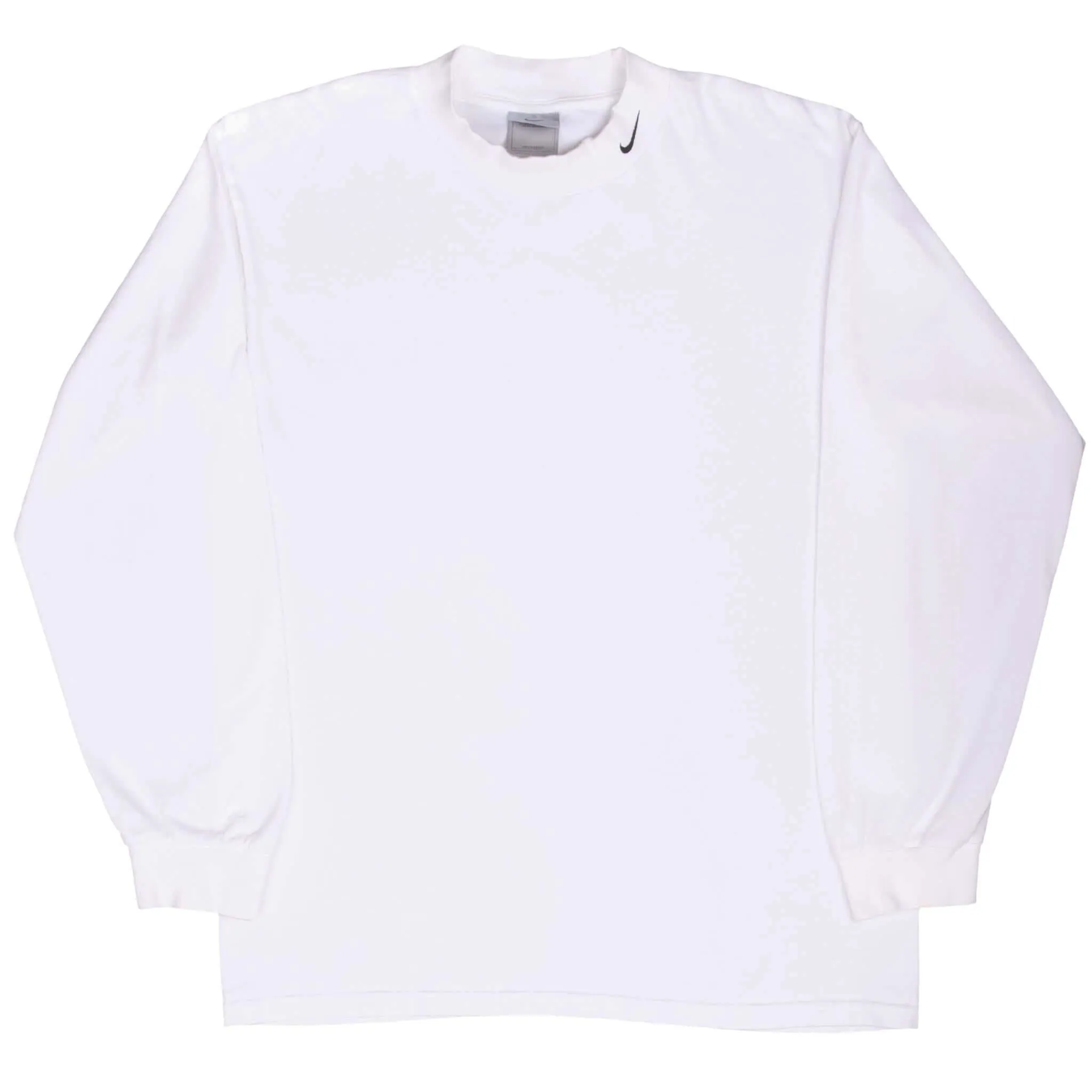 VINTAGE NIKE LONG SLEEVE TURTLE NECK WHITE TEE SHIRT 2000S LARGE